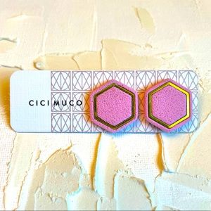 CICIMUCO Earrings: Pink Hexagon